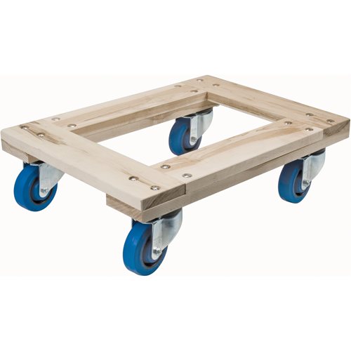 Chariots en bois franc - usage intensif, Roues en Caoutchouc, Capacit&eacute; de 1400 lb, 18" la x 24" p x 7" h TGS INDUSTRIEL
