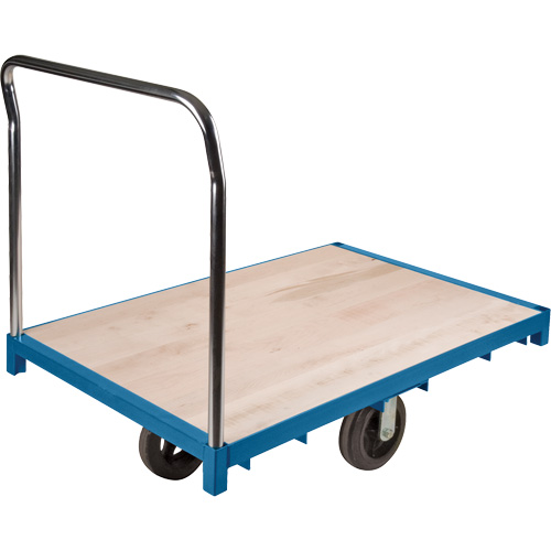 Chariot &agrave; plateforme robuste, 48" lo x 24" la x Capacit&eacute; 2000 lb, Roues en Caoutchouc TGS INDUSTRIEL