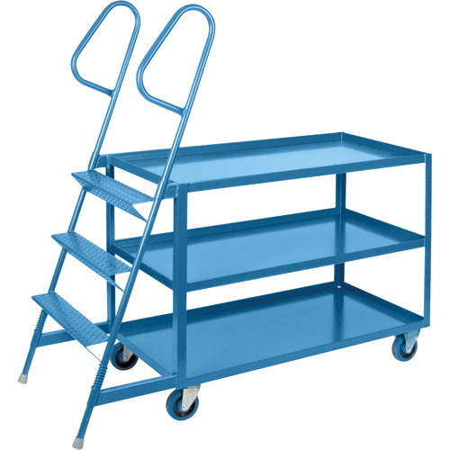 Chariots &agrave; cueillette, Acier, 24" la x 64" p, 3 tablettes, Capacit&eacute; 1200 lb TGS INDUSTRIEL
