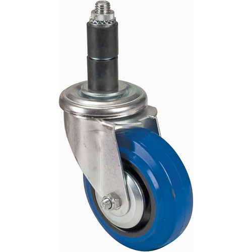 Roulette en caoutchouc &agrave; tige, Pivotant, Diam&egrave;tre 4" (101,6 mm) TGS INDUSTRIEL