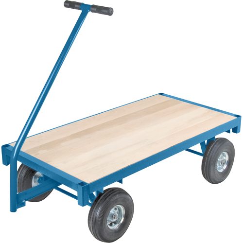 Chariots wagon ergonomiques &agrave; plateforme, 24" la x 48" lo, 45" Poign&eacute;e, 1000 lb Capacit&eacute;, 10" Dia. de roue, Pneumatique Roues TGS INDUSTRIEL