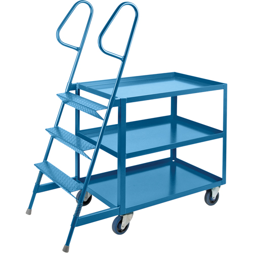 Chariots &agrave; cueillette, Acier, 24" la x 52" p, 3 tablettes, Capacit&eacute; 1200 lb TGS INDUSTRIEL