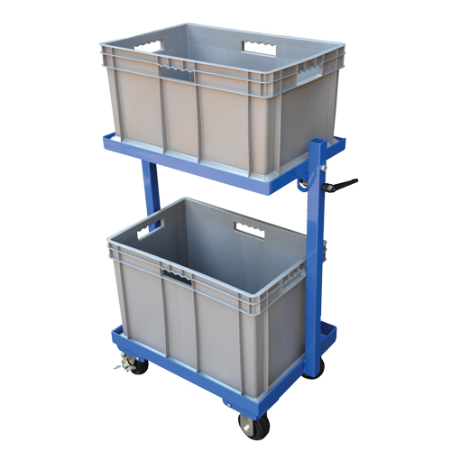 Stock Cart, Steel, 30-11/16" W x 19-1/4" D, 2 Shelves, 200 lbs. Capacity TGS INDUSTRIEL