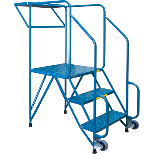 Mechanics/Maintenance Rolling Ladder, Steel, 3 Steps, 28" Platform Height TGS INDUSTRIEL