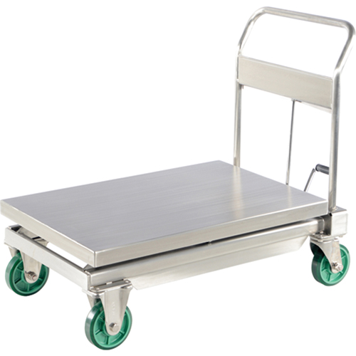 Table &eacute;l&eacute;vatrice hydraulique &agrave; ciseaux, 35-1/2" lo x 19-3/4" la, Acier inoxydable, Capacit&eacute; 1100 lb TGS INDUSTRIEL