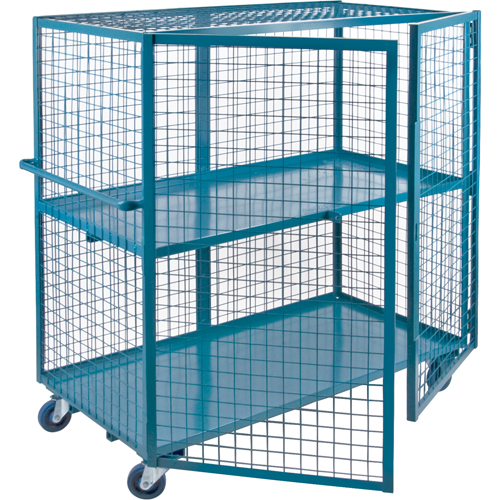 Wire Mesh Truck, 2 Tiers, 63" L x 32" W x 62.5" H, 1200 lbs. Cap. TGS INDUSTRIEL