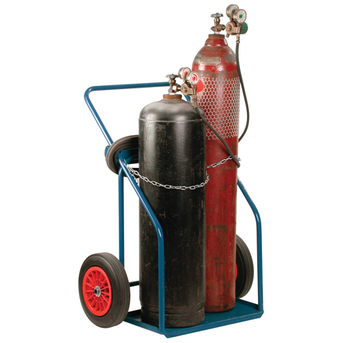 Gas Cylinder Carts, Rubber Wheels, 13" W x 25" L Base, 1000 lbs. TGS INDUSTRIEL