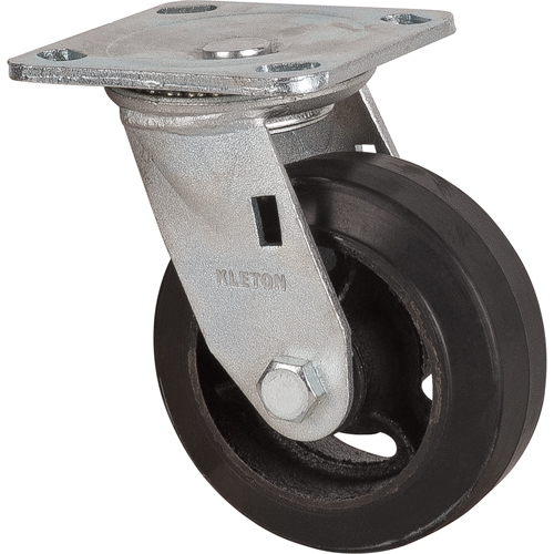 Roulette moul&eacute;, Pivotant, 5" (127 mm), Caoutchouc, 440 lb (199 kg) TGS INDUSTRIEL