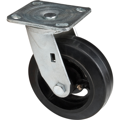 Roulette moul&eacute;, Pivotant, 6" (152,4 mm), Caoutchouc, 550 lb (249 kg) TGS INDUSTRIEL