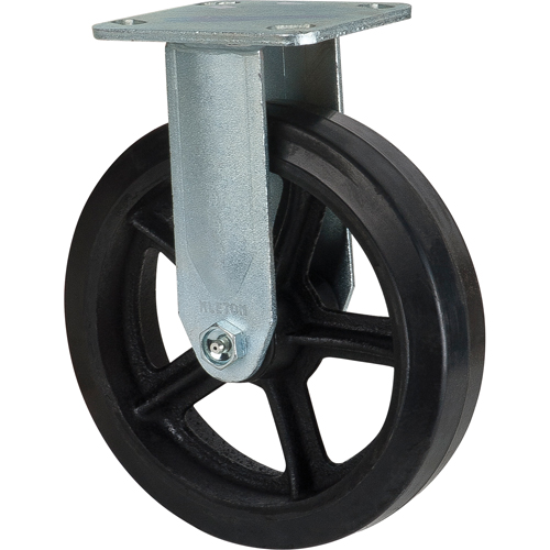 Roulette moul&eacute;, Fixe, 8" (203,2 mm), Caoutchouc, 660 lb (299 kg) TGS INDUSTRIEL