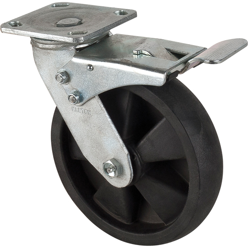 Roulettes haute temp&eacute;rature, Pivotant avec frein, 8" (203,2 mm), Nylon, 1000 lb (453 kg) TGS INDUSTRIEL