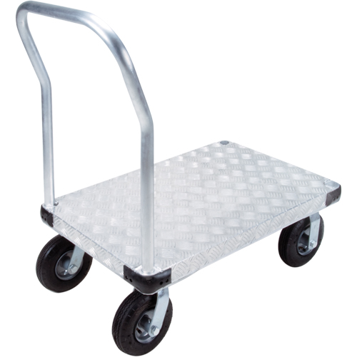 Aluminum Platform Truck, 24" W x 36" L, 1400 lbs. Cap., Pneumatic Wheels TGS INDUSTRIEL