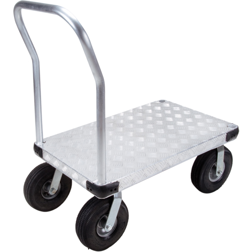 Aluminum Platform Truck, 24" W x 36" L, 1600 lbs. Cap., Pneumatic Wheels TGS INDUSTRIEL