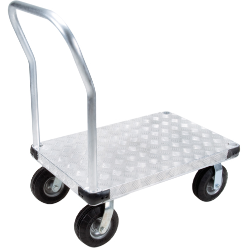 Aluminum Platform Truck, 24" W x 36" L, 1100 lbs. Cap., Flat Free Wheels TGS INDUSTRIEL