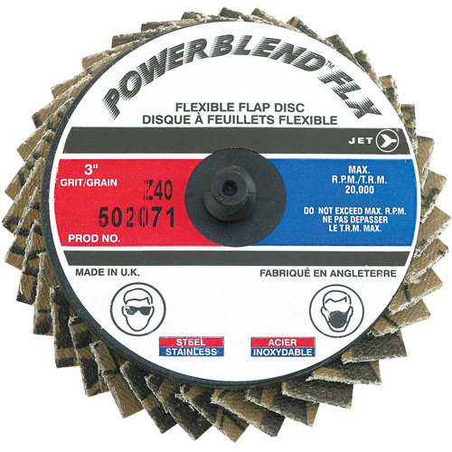 Powerblend FLX Roll-on Flap Disc, 3" x Type R, Z40 Grit, Zirconia Alumina TGS INDUSTRIEL