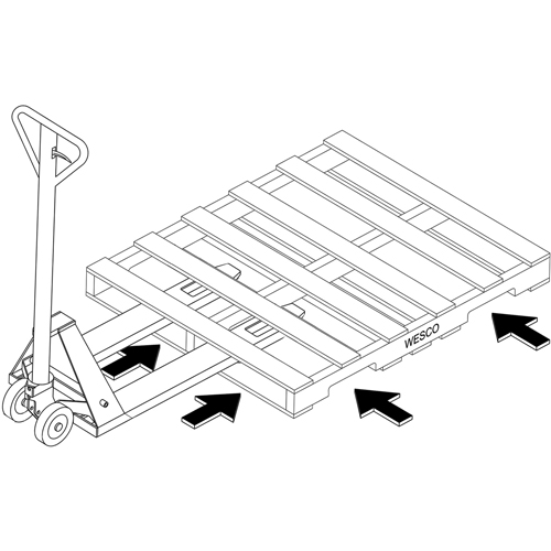 Transpalette hydraulique &agrave; 4 entr&eacute;es, 48" l x 7" la, Capacit&eacute; 4000 lb TGS INDUSTRIEL