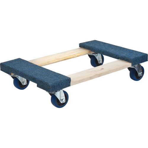 Carpeted Ends Hardwood Dolly, Wood Frame, 18" W x 30" L, 1400 lbs. Capacity TGS INDUSTRIEL