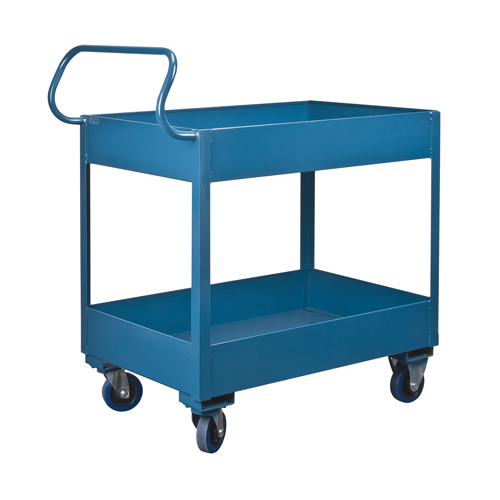 Chariots de service &agrave; bordure profonde, 2 Tiers, 24" la x 47" h x 36" p, Capacit&eacute; 1200 lb TGS INDUSTRIEL