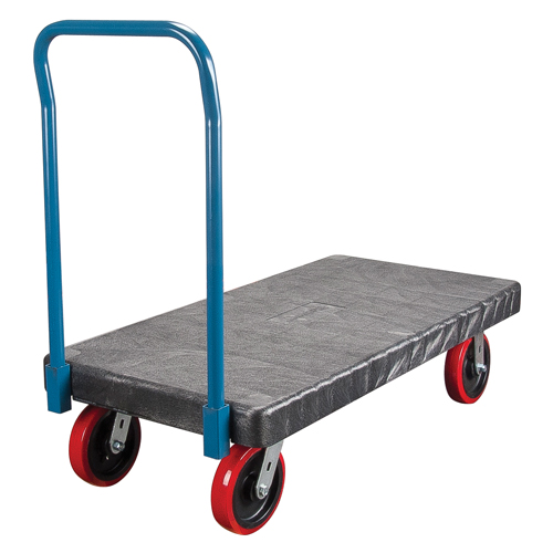 Chariots &agrave; plateforme en plastique, 48" lo x 24" la, 2500 lb cap, Roues Polyur&eacute;thane TGS INDUSTRIEL