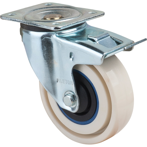 Roulettes sandwich, Pivotant avec frein, 4" (101,6 mm), Nylon, 440 lb (199,58 kg) TGS INDUSTRIEL