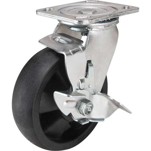 Roulettes haute temp&eacute;rature, Pivotant avec frein, 6" (152,4 mm), Nylon, 880 lb (399 kg) TGS INDUSTRIEL