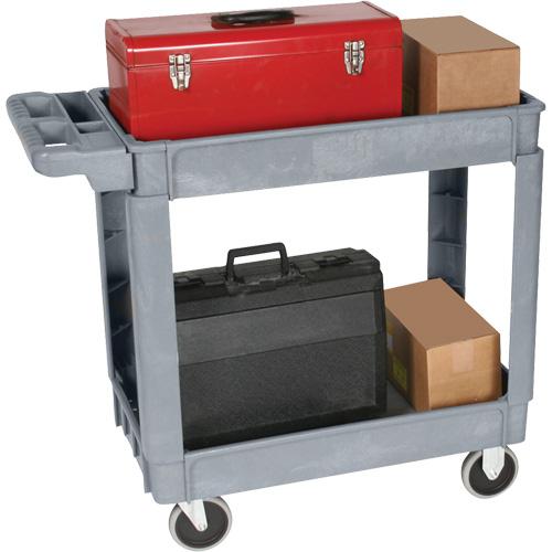 Deluxe Utility Cart, 2 Tiers, 25" x 35-1/2" x 43.5"/43-1/2", 550 lbs. Capacity TGS INDUSTRIEL