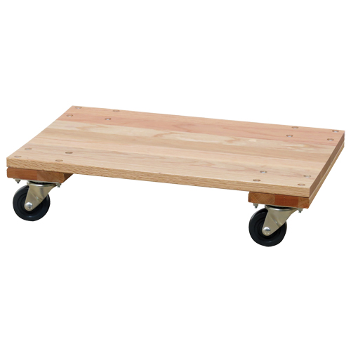 Socle roulant &agrave; plateforme en bois solide, Roues en Caoutchouc, Capacit&eacute; de 900 lb, 16" la x 24" p x 6" h TGS INDUSTRIEL