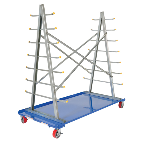 Chariot &agrave; cadre en A pour barres et tuyaux, Acier, 36-3/4" la x 73-3/4" p x 72-1/2" h, Capacit&eacute; de 2000 lb TGS INDUSTRIEL