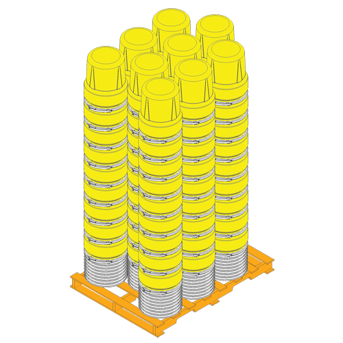 Baril emboîtable en poly&eacute;thyl&egrave;ne, 10 gal. US (8,33 gal. imp.), Dessus ouvert, Bleu TGS INDUSTRIEL