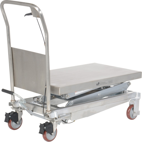 Manual Hydraulic Scissor Lift Table, 35-1/2" L x 20" W, Partial Stainless Steel, 800 lbs. Capacity TGS INDUSTRIEL