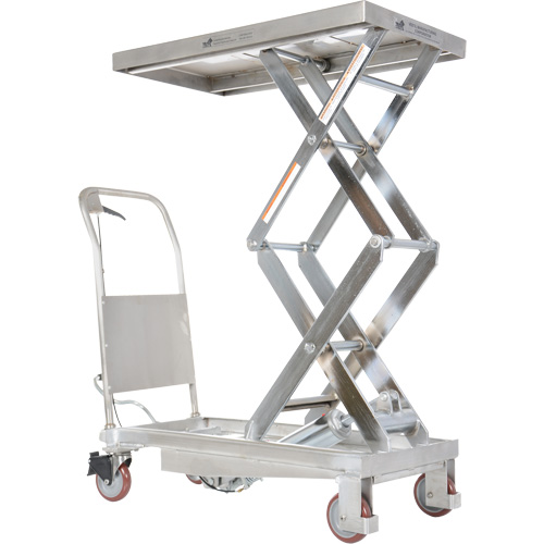 Manual Hydraulic Scissor Lift Table, 35-1/2" L x 20" W, Partial Stainless Steel, 800 lbs. Capacity TGS INDUSTRIEL