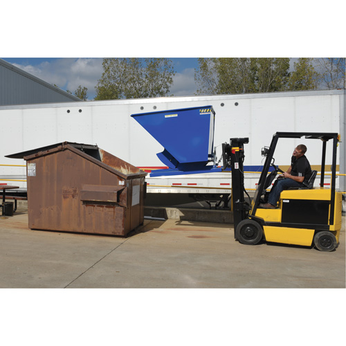 Self-Dumping Hopper, Steel, 1 cu.yd., Blue TGS INDUSTRIEL