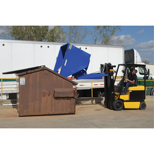 Self-Dumping Hopper, Steel, 1 cu.yd., Blue TGS INDUSTRIEL