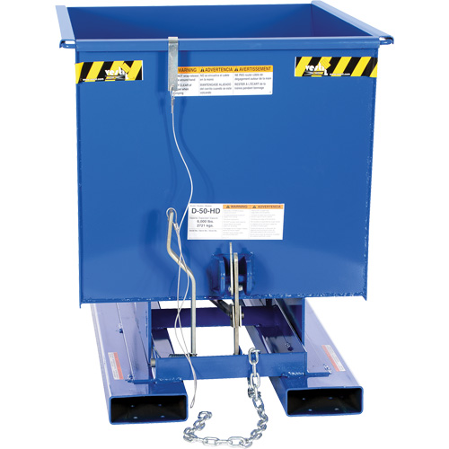 Self-Dumping Hopper, Steel, 1/2 cu.yd., Blue TGS INDUSTRIEL