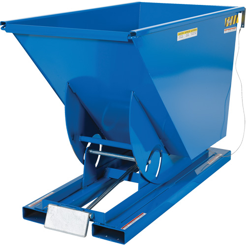 Self-Dumping Hopper, Steel, 3/4 cu.yd., Blue TGS INDUSTRIEL