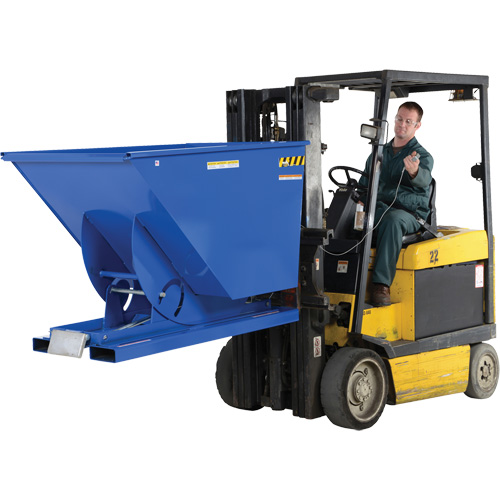 Self-Dumping Hopper, Steel, 1-1/2 cu.yd., Blue TGS INDUSTRIEL