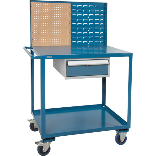 Mobile Service Cart, 2 Tiers, 24" W x 57" H x 40" D, 1200 lbs. Capacity TGS INDUSTRIEL