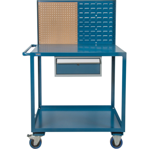 Mobile Service Cart, 2 Tiers, 24" W x 57" H x 40" D, 1200 lbs. Capacity TGS INDUSTRIEL