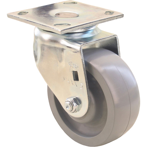 Roulette iLock directionnelle & roue Max9, Pivotant avec frein, 6" (152,4 mm), Gris-WOW Envirothane, 1100 lb (498,95 kg) TGS INDUSTRIEL
