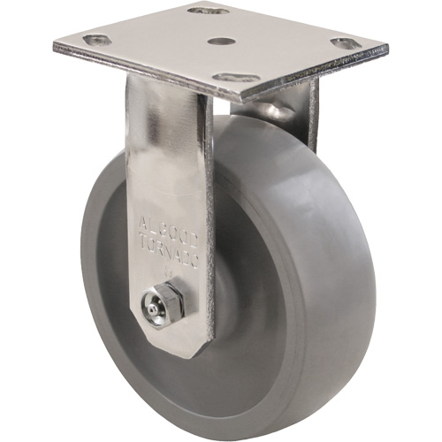 Max9 Caster, Rigid with Brake, 6" (152.4 mm), Envirothane Grey-WOW, 1100 lbs. (498.95 kg.) TGS INDUSTRIEL