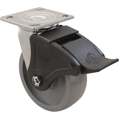 Roulette Max9, Pivotant, 6" (152,4 mm), Gris-WOW Envirothane, 1100 lb (498,95 kg) TGS INDUSTRIEL