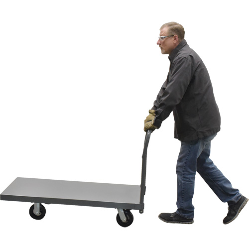 Chariot &agrave; plateforme, 48" lo x 24" la x Capacit&eacute; 2000 lb, Roues en Caoutchouc TGS INDUSTRIEL
