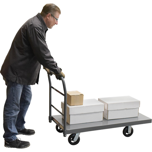 Chariot &agrave; plateforme, 48" lo x 24" la x Capacit&eacute; 2000 lb, Roues en Caoutchouc TGS INDUSTRIEL
