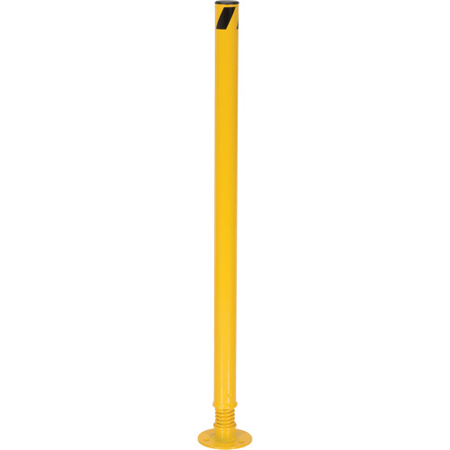 Spring Loaded Bollard, Steel, 42" H x 2-1/8" W, Yellow TGS INDUSTRIEL