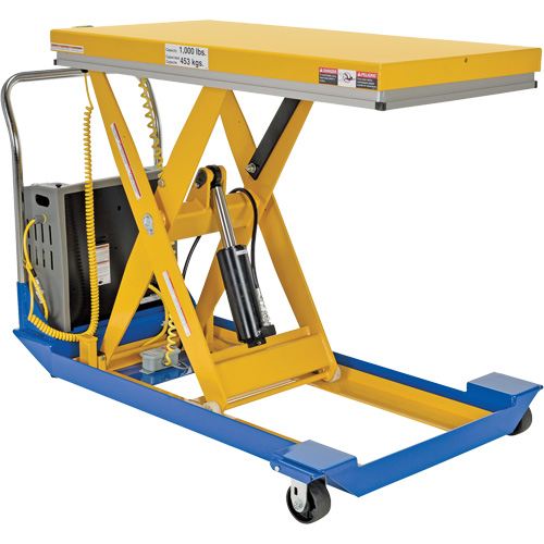 DC Powered & Manual Scissor Lift Table, Steel, 48" L x 24" W, 1000 lbs. Capacity TGS INDUSTRIEL