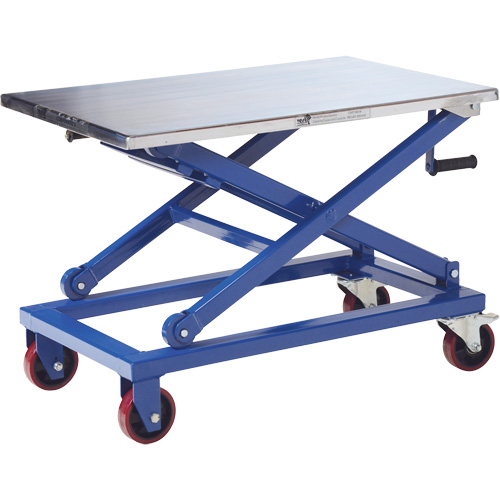 Table &eacute;l&eacute;vatrice manuelle &agrave; ciseaux, 37" lo x 23-1/2" la, Acier, Capacit&eacute; 660 lb TGS INDUSTRIEL