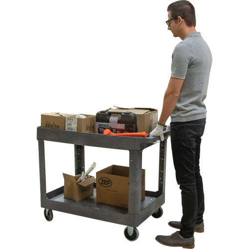 Utility Service Cart, 2 Tiers, 24-5/8" x 32-1/2" x 40", 550 lbs. Capacity TGS INDUSTRIEL
