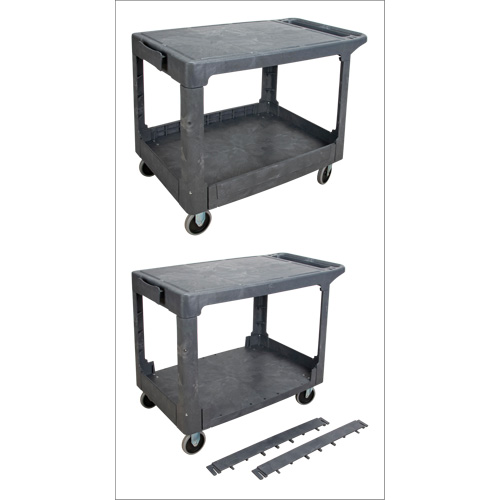 Chariot utilitaire pour l'entretien avec tablette plate, 2 tiers, 25-1/4" x 32-1/4" x 44", Capacit&eacute; 550 lb TGS INDUSTRIEL