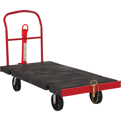 Towable Platform Cart, 64-1/4" L x 30-1/2" W, 2500 lbs. Cap., Polyolefin Wheels TGS INDUSTRIEL