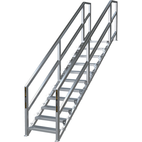 SmartStairs 11-16 Steps Modular Construction Stair System, 120" H TGS INDUSTRIEL